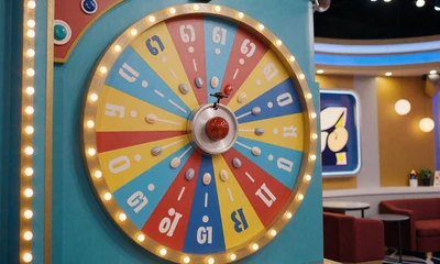 Buntes Geldrad im Show-Studio - Crazy Time Game Show im OnlySpins Live Casino